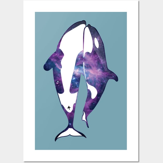 Orca Twins in Space Wall Art by ThinkingSimple